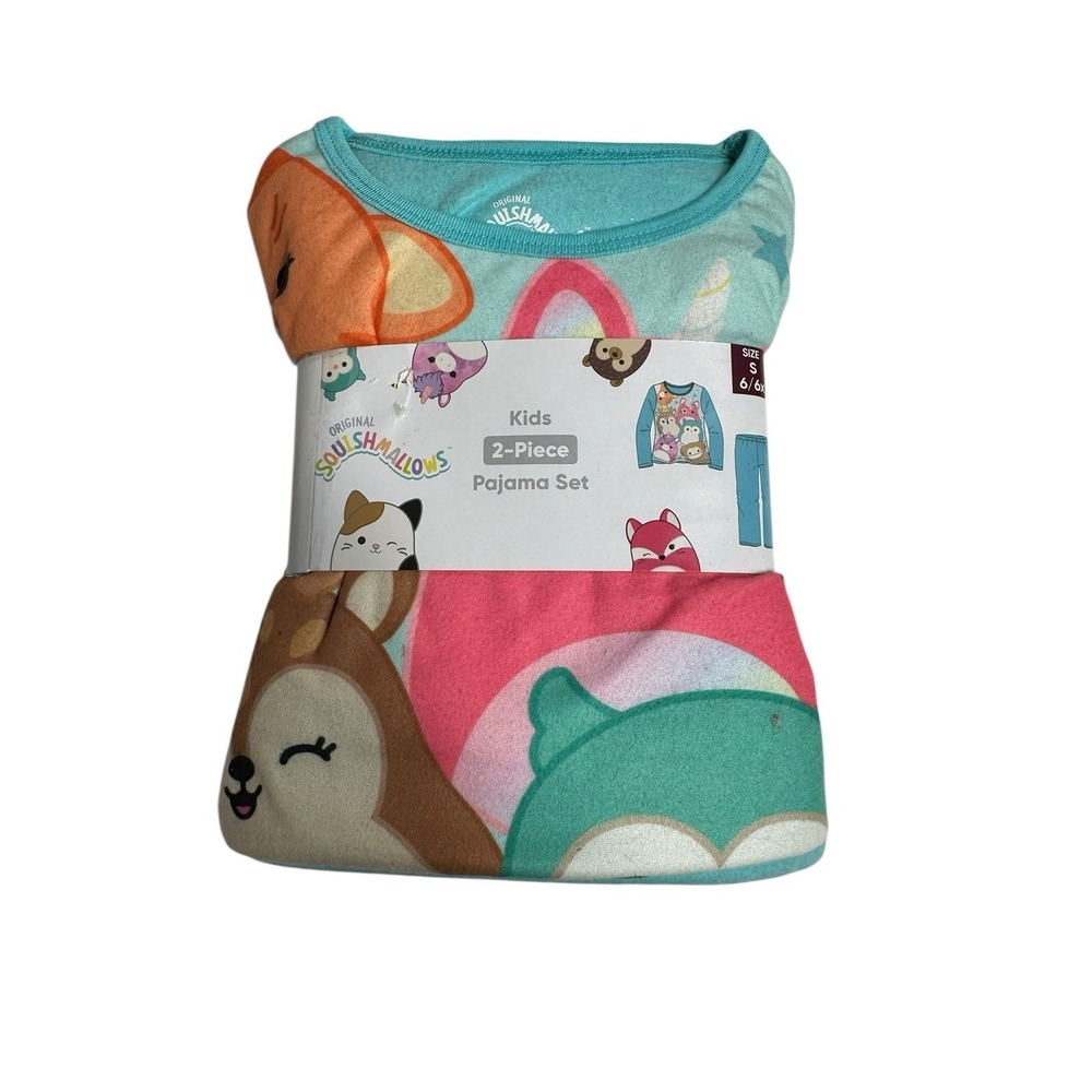 squishmallows girls pajamas sleepwear outfit long sleeve pants size small‎ 6 6x